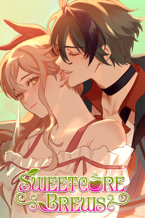 Steam portrait for Sweetcore Brews - an otome game inspired by witchy sitcoms.