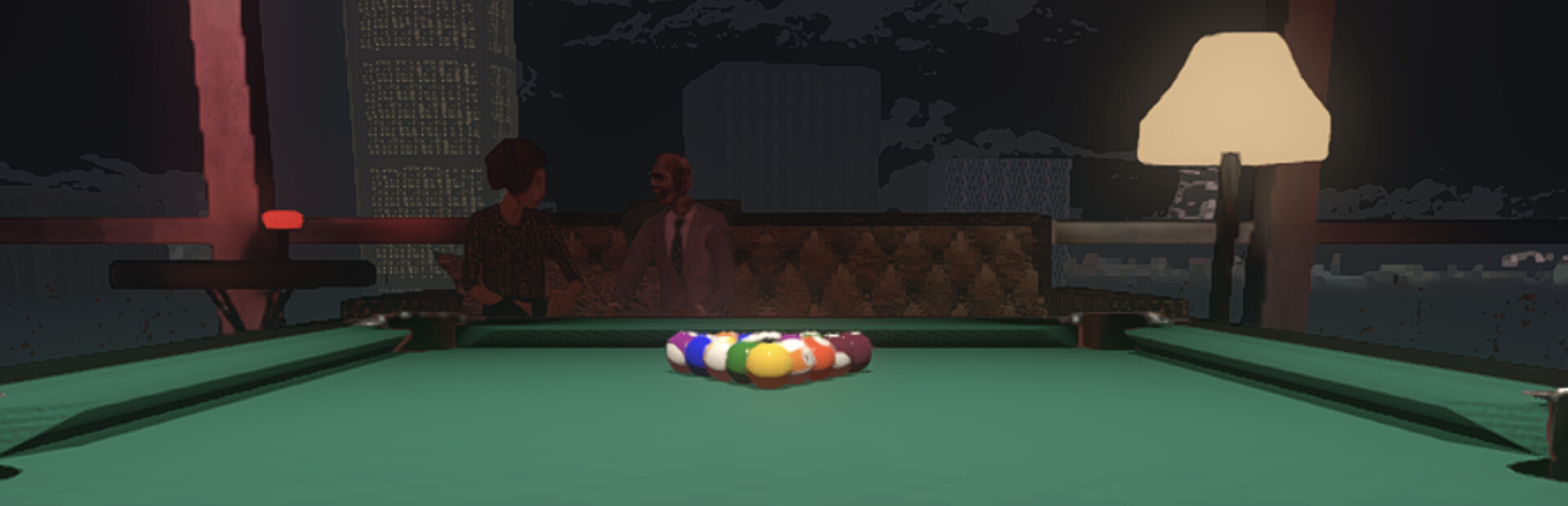 Friends Play Pool