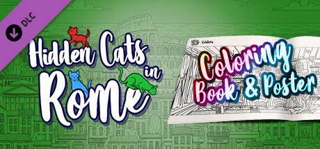 Hidden Cats in Rome - Printable PDF Coloring Book and Poster cover art