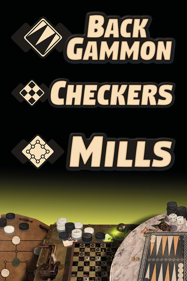 Backgammon + Checkers + Mills for steam