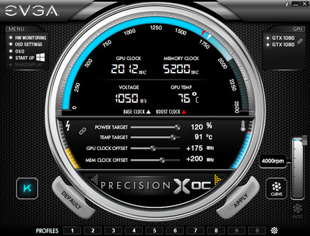 Скриншот из EVGA Precision X1