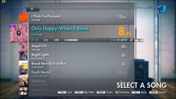 Скриншот из Rocksmith 2014 - Garbage - Only Happy When It Rains