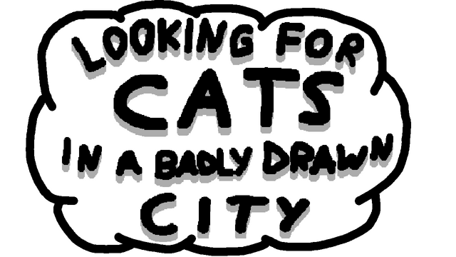 Looking For Cats In a Badly Drawn City Logo