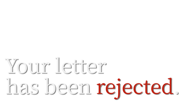 Your letter has been rejected. Logo