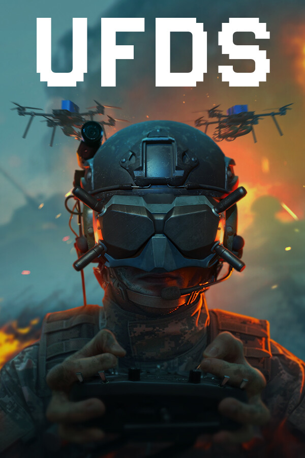 Steam portrait for Ukrainian Fight Drone Simulator (UFDS) - FPV drone simulator.
