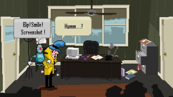 Detective Case and Clown Bot in: Murder in the Hotel Lisbon for linux