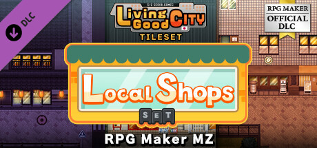 RPG Maker MZ - SERIALGAMES LivingGoodCity Tileset - Local Shops Set cover art