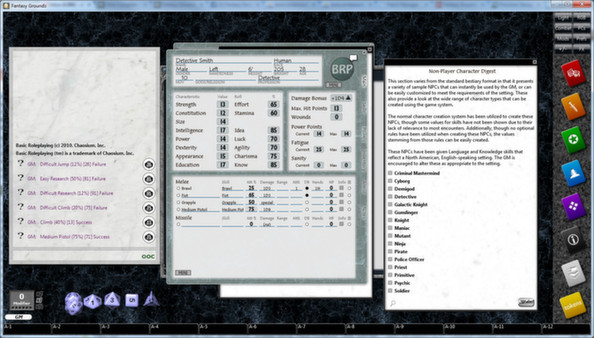 Скриншот из Fantasy Grounds - Basic Roleplaying (BRP) Ruleset