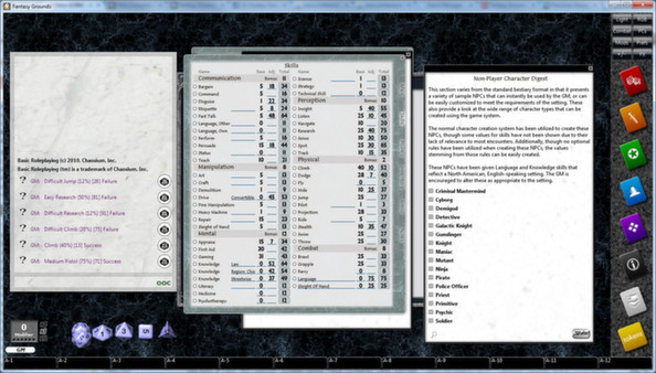 Скриншот из Fantasy Grounds - Basic Roleplaying (BRP) Ruleset