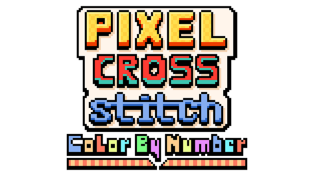 Pixel Cross Stitch Color by Number Logo