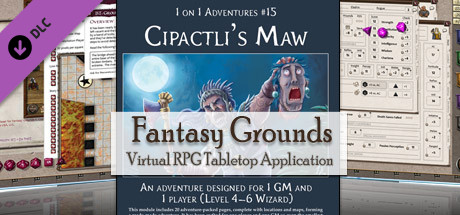 Fantasy Grounds - PFRPG Compatible Adventure: Cipactli's Maw - One on One Adventure #15 cover art