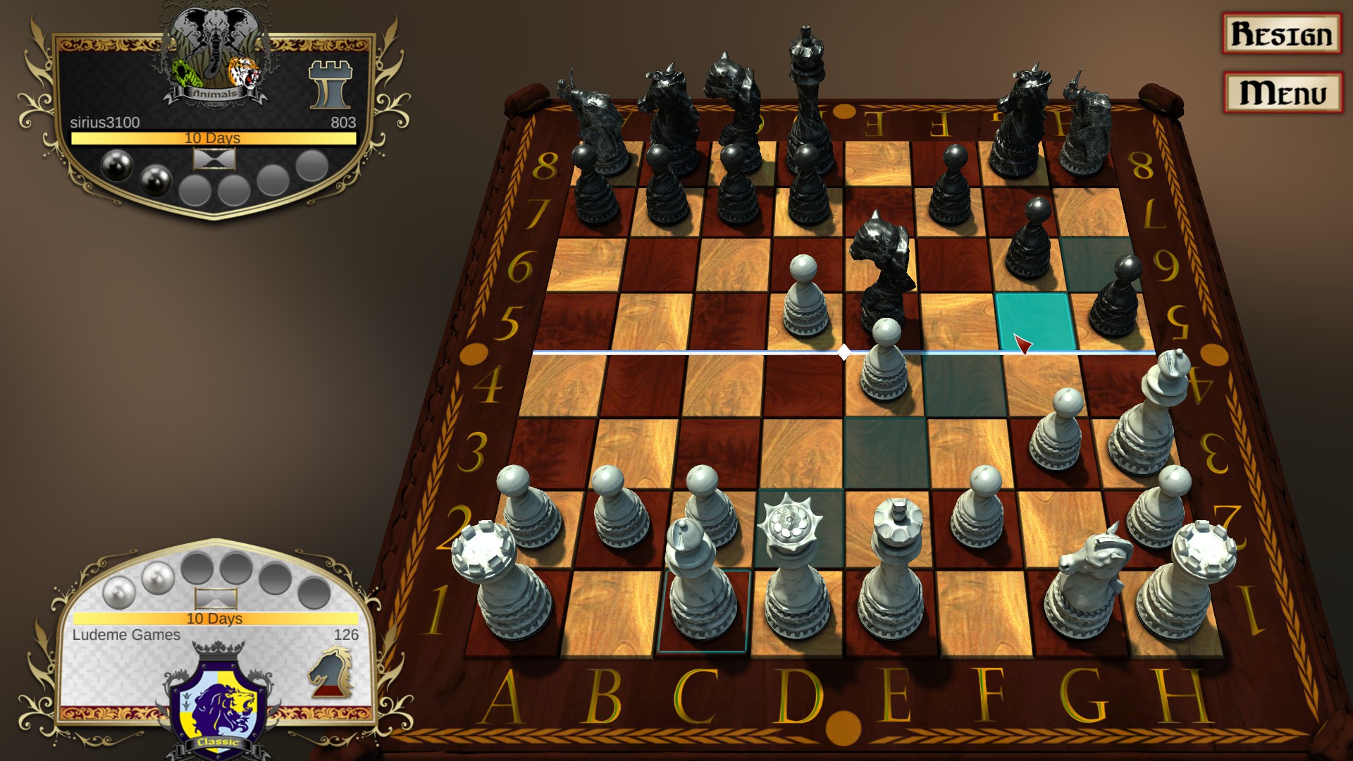 what was the most classic chess game emulating a battle