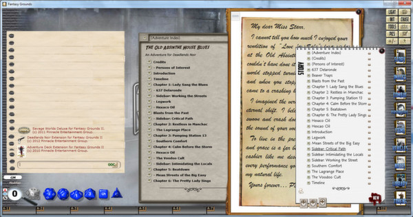 Скриншот из Fantasy Grounds - Deadlands Noir - The Old Absinthe House Blues (Adventure)