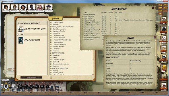 Скриншот из Fantasy Grounds - Savage Worlds: ETU - East Texas University