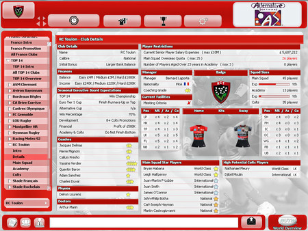 Rugby Union Team Manager 2015 screenshot