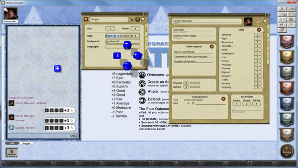 Скриншот из Fantasy Grounds - FATE Core Ruleset