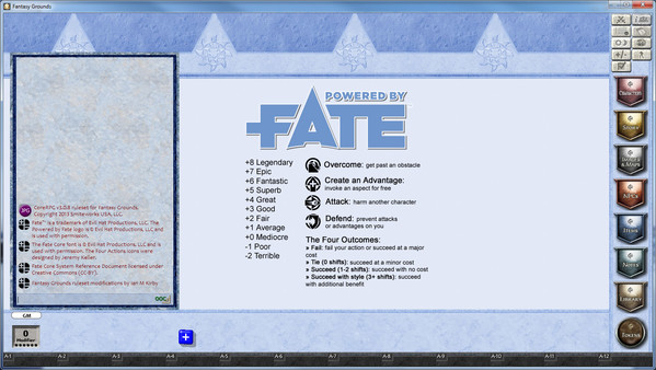 Скриншот из Fantasy Grounds - FATE Core Ruleset