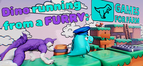 Dino running from a FURRY: GAMESFORFARM cover art