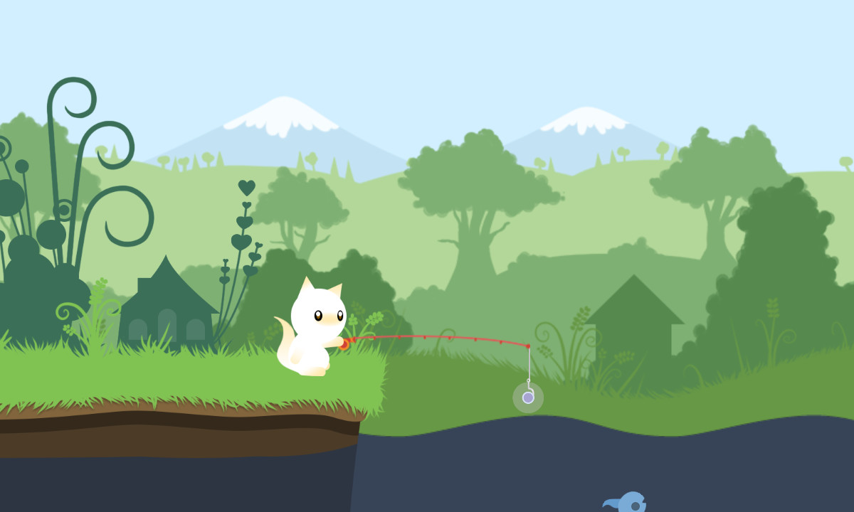 cat gone fishing game