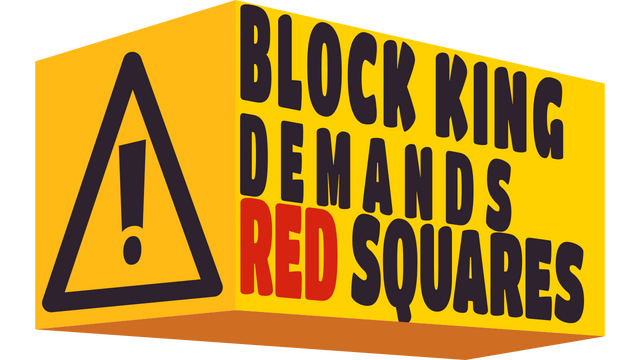 Block King Demands Red Squares Logo