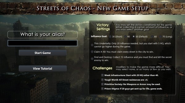 Streets of Chaos requirements