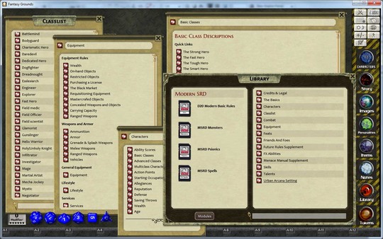 Скриншот из Fantasy Grounds - d20 Modern SRD Ruleset