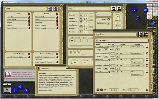 Скриншот из Fantasy Grounds - d20 Modern SRD Ruleset
