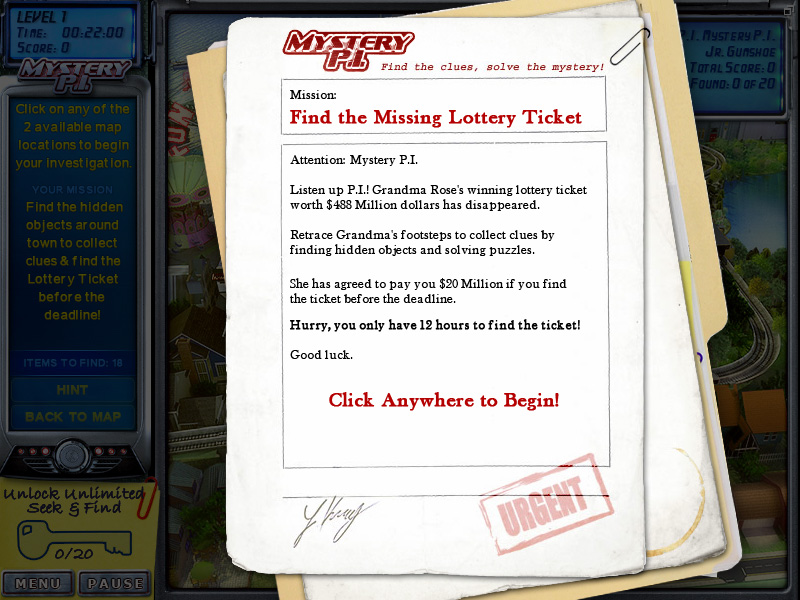 Mystery P.I. - The Lottery Ticket screenshot