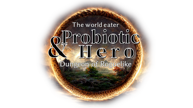 The world eater & Probiotic Hero Dungeon of Roguelike Logo