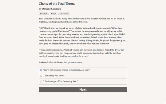 Choice of the Petal Throne game for Linux 1