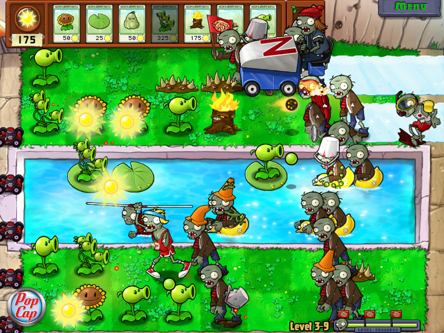plants vs zombies 1 gameplay
