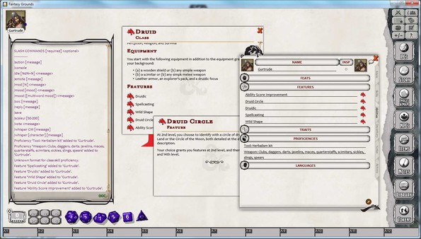 Скриншот из Fantasy Grounds - D&D Druid Class Pack