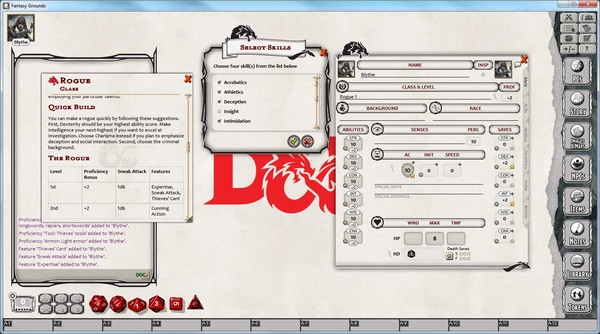 Скриншот из Fantasy Grounds - D&D Rogue Class Pack