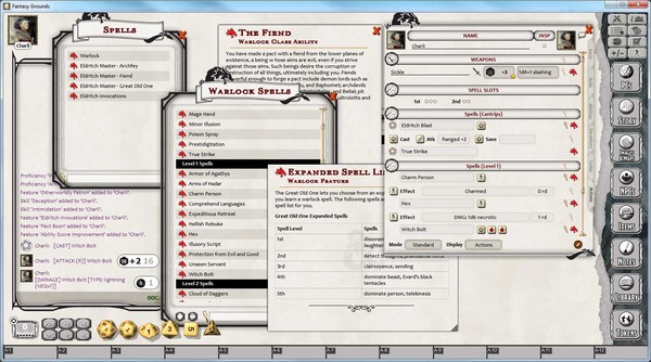 Скриншот из Fantasy Grounds - D&D Warlock Class Pack