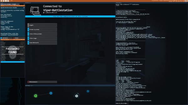 Скриншот из Hacknet