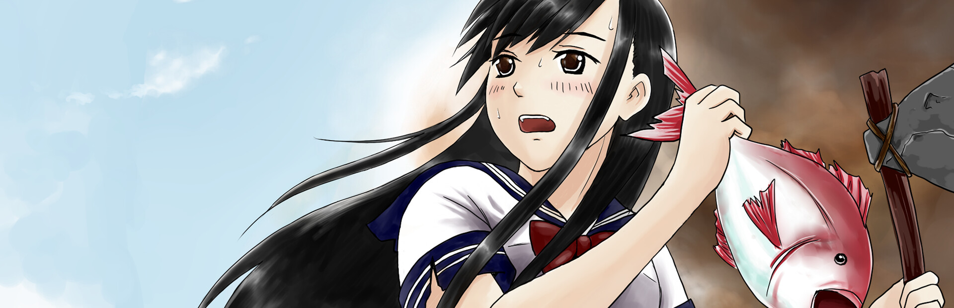 Long Black-Haired Schoolgirl Survival Simulation Game