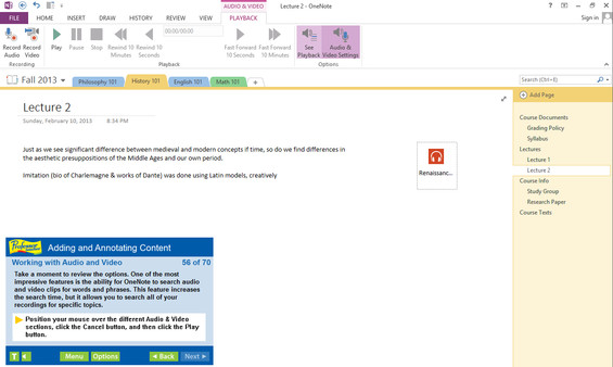 Professor Teaches OneNote 2013 & 365 recommended requirements