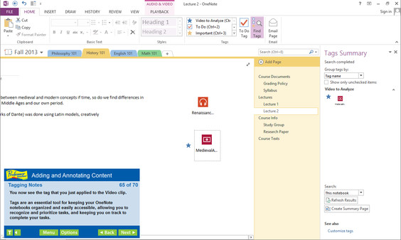 Professor Teaches OneNote 2013 & 365 Steam