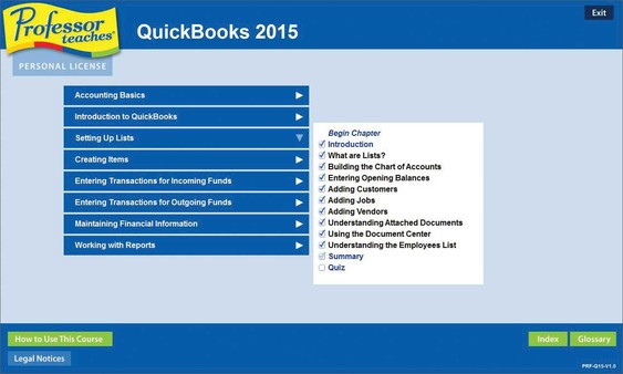Скриншот из Professor Teaches® QuickBooks 2015