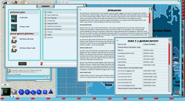 Скриншот из Fantasy Grounds - Interface Zero 2.0 for Savage Worlds