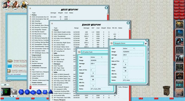 Скриншот из Fantasy Grounds - Interface Zero 2.0 for Savage Worlds