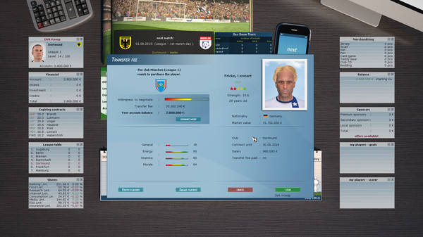 Скриншот из Club Manager 2016