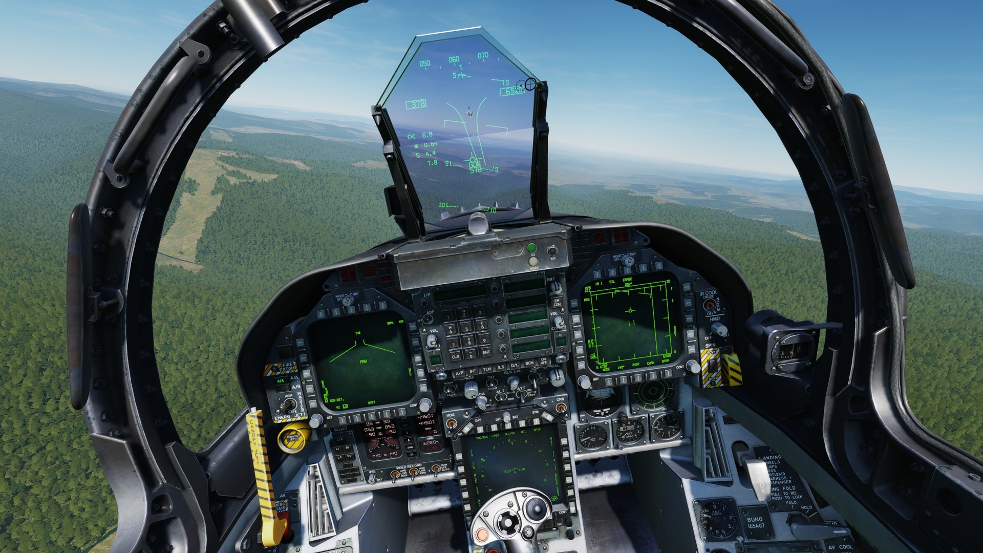 f18 cockpit flight