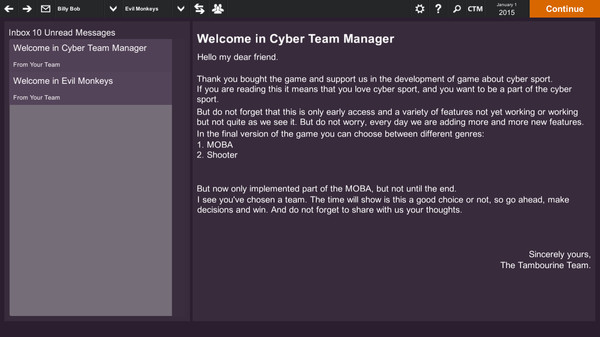 Скриншот из Cyber Team Manager