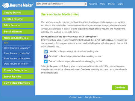 Скриншот из Resume Maker® for Windows