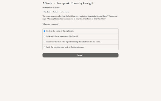Скриншот из A Study in Steampunk: Choice by Gaslight