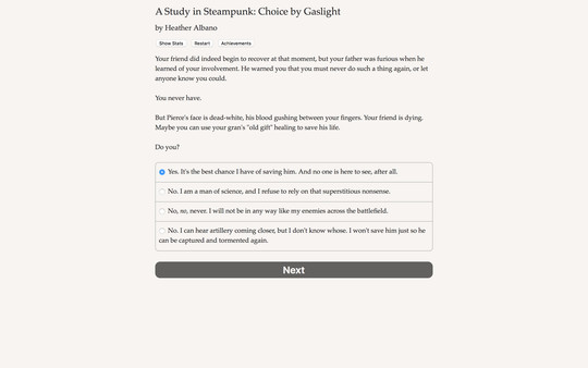 Скриншот из A Study in Steampunk: Choice by Gaslight