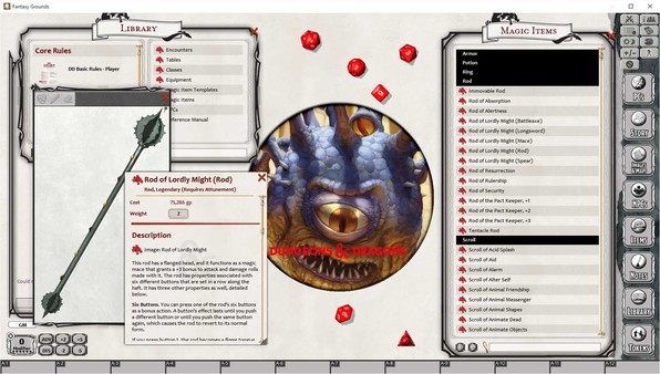 Скриншот из Fantasy Grounds - D&D Dungeon Master's Guide