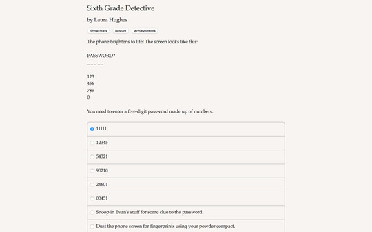 Sixth Grade Detective game for Linux 1