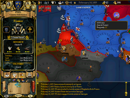 For The Glory: A Europa Universalis Game recommended requirements